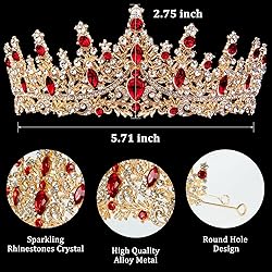 Gold Crown for Women Crystal Princess Tiaras