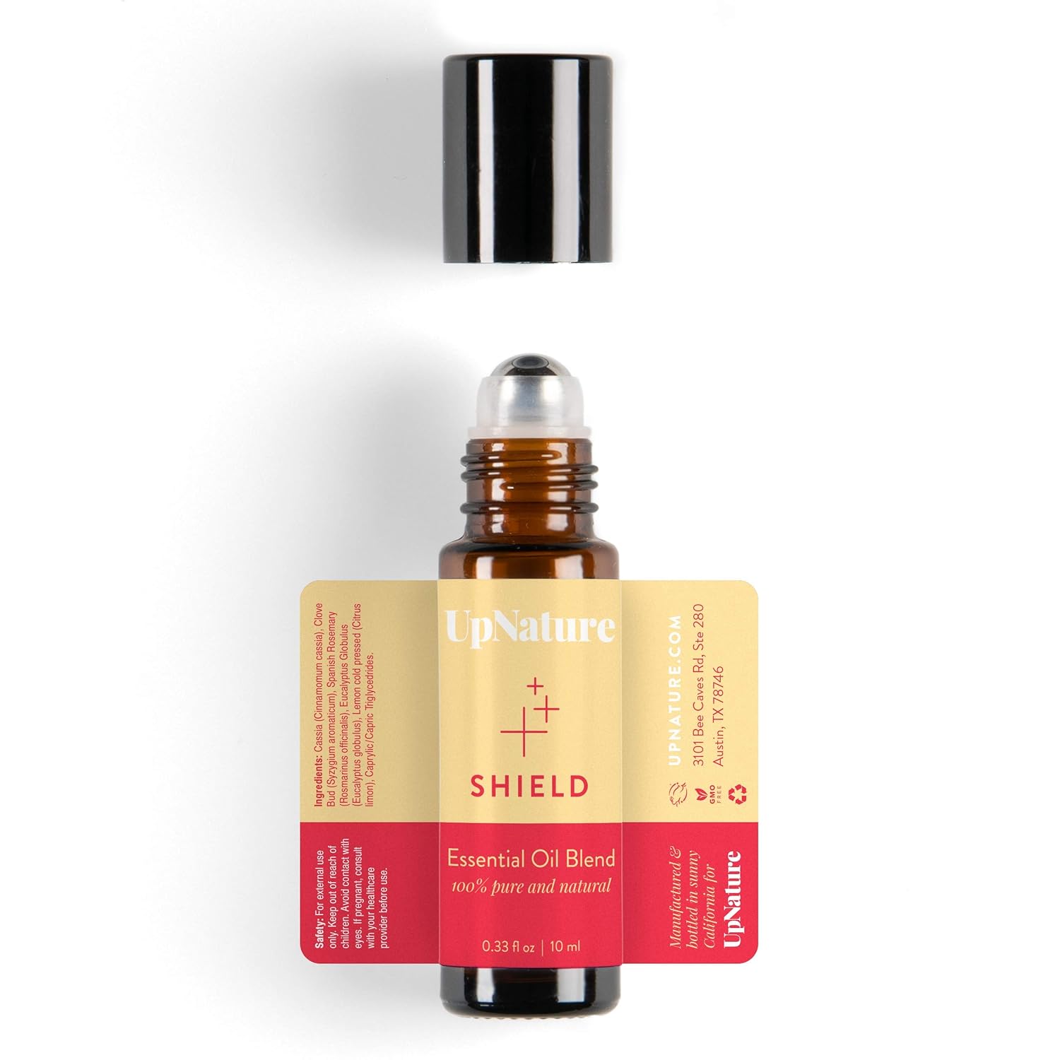 Shield Essential Oil Roll-On Thieves Oil Blend - Keep Your Defenses On Guard - Fight Germs - Relieve Cold & Cough Roller - Leak-Proof Rollerball - No Diffuser Needed!: Health & Personal Care