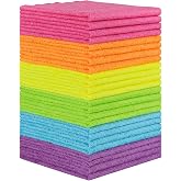 Orighty Microfiber Cleaning Cloth - 24 Pack, Cleaning Rags 12x11 inch | Highly Absorbent Household Cleaning Supplies, Reusable Microfiber Towels Lint Free Cloths for House, Kitchen, Car Care