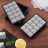 Sinnsally Silicone Ice Cube Trays 15-Row 3 Pack with Lids Large 1.4in view 7