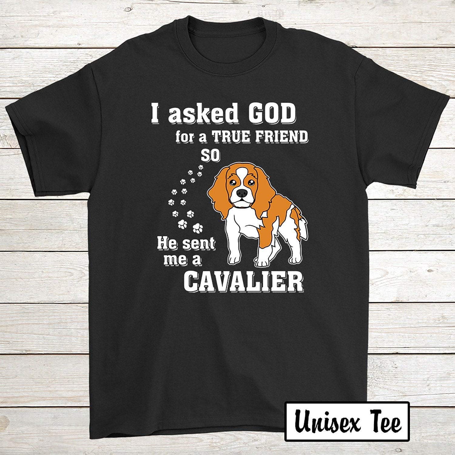 Cavalier King Charles Spaniel Dog Funny T Shirts Birthday Tee I Asked