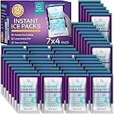 Disposable Instant Ice Packs for Injuries 50 Packs (7” x 4”) | Instant Ice Cold Pack - Cold Compress Ice Pack for Pain Relief, First Aid Essential, Swelling, Toothache, Athletes & Outdoor Activities