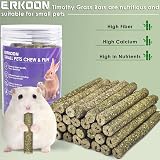 ERKOON 38 Pcs Timothy Grass Chew Sticks for Rabbits and Small Pets view 3