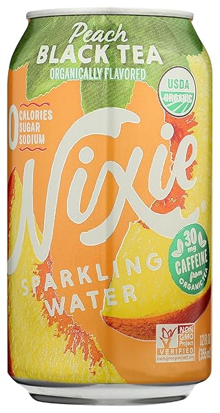 NIXIE ORGANIC PEACH BLACK TEA SPARKLING WATER SINGLE,...