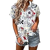 Princess Magical Shirt for Women Mad Tea Party Shirts Magic Hawaiian T-Shirt Fairy Tale Vacation Button up Tops