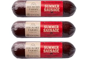 Hickory Farms Farmhouse Summer Sausage 3-Pack, 7 ounces each | Great for Snacking, Entertaining, Charcuterie, Ready to Eat, High Protein, Low Carb, Premium Pork and Beef