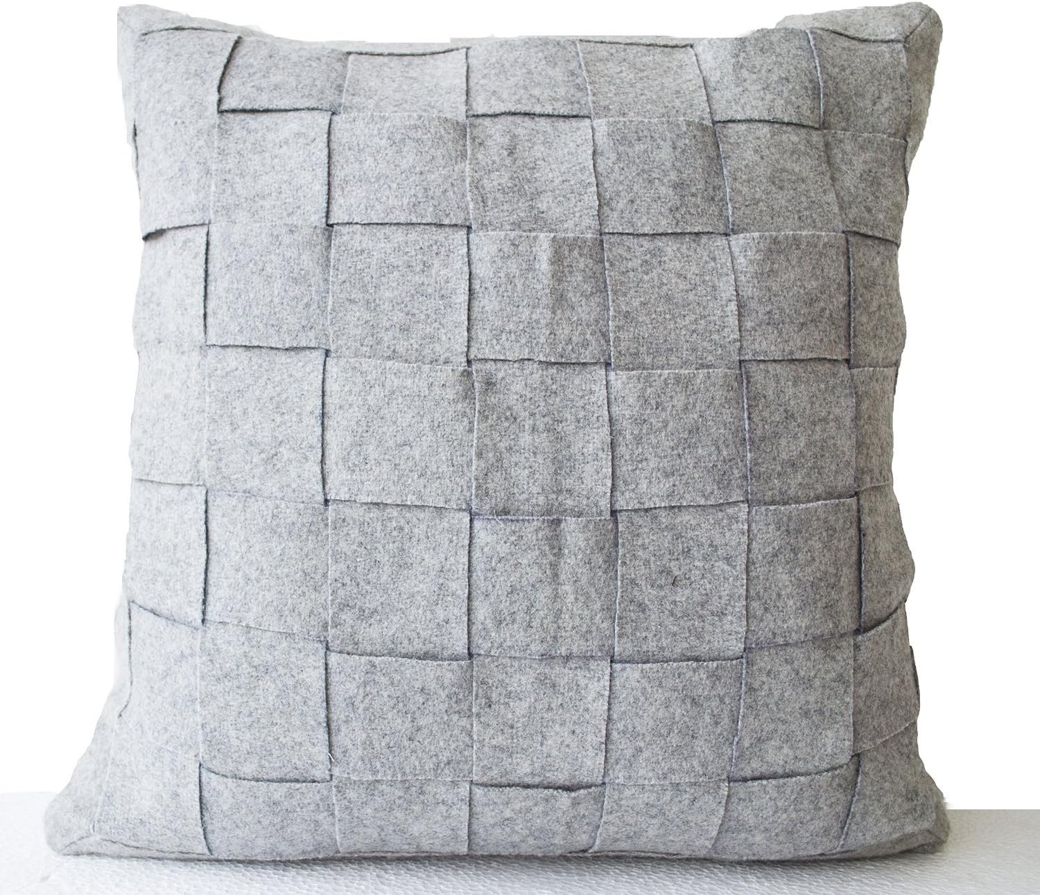 Amazon Com Amore Beaute Customizable Grey Felt Pillow Cover