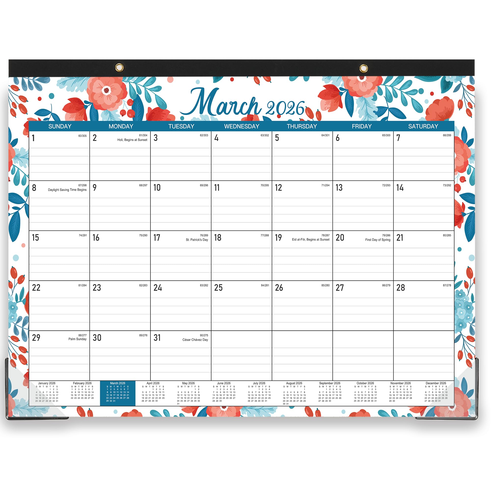 Photo 1 of 2026 Desk Calendar - Calendar from January 2026 - December 2026,12 Months Desk Pad Calendar, 14.8" x 11.4", Desk Pad, Large Ruled Blocks