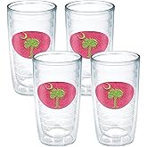 Tervis South Carolina Flag Made in USA Double Walled Insulated Tumbler Travel Cup Keeps Drinks Cold & Hot, 16oz 4pk - No Lid, Pink and Green