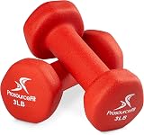 ProsourceFit Neoprene Dumbbell 3 lb Hex Non-Slip Grip Coated