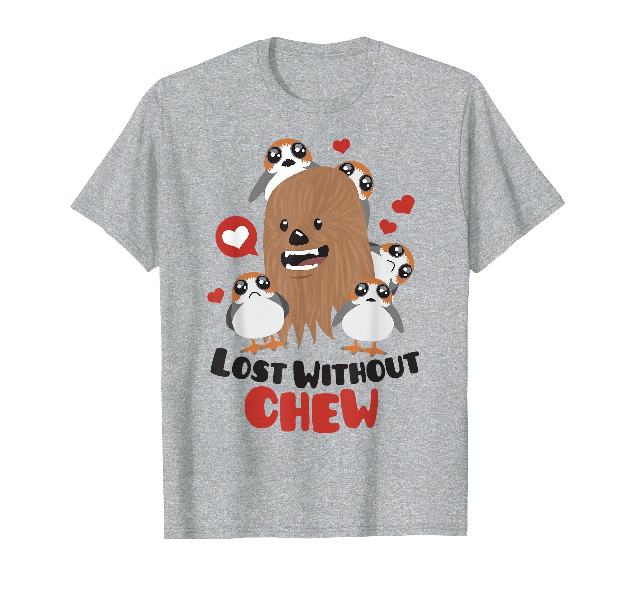 Star Wars Chewbacca Lost Without Chew T-Shirt, Men, Heather Grey, Large