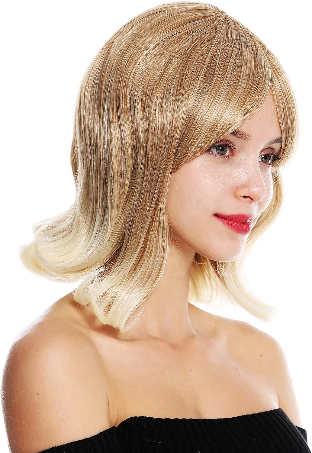WIG ME UP - 2384-27T613 women's quality wig short blonde mix waved platinum blonde tips retro look, mixed blond, Length: approx. 35 cm - Image 3