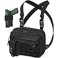 DegeTMVe Conceal Carry Sling Bag Tactical Vest Rig Pack Chest Backpack Admin Pouch IFAK Tool Holde (Black)