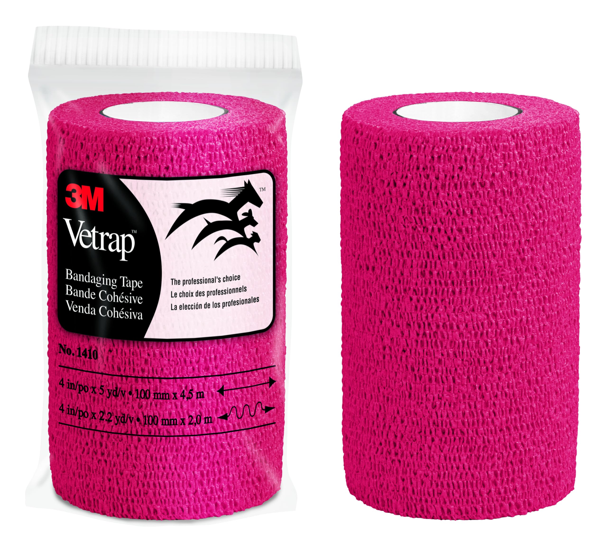 3M 1410r Vetrap Bandaging Tape, 10 cm x 4.5 m,1 Roll , Red