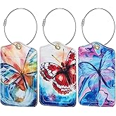 Fishent Luggage Tag, 3 Pack Travel Cruise Luggage Tags for Suitcases, Cute Suitcase Tags Identifiers Bag Tags with Privacy Flap, Baggage Name Tag for Women Men Luggage Backpack Handbag School Bag