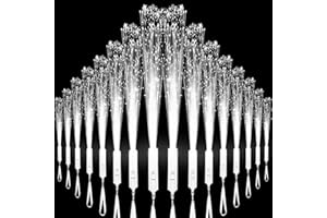 U-MOJOK 18 PCS White LED Fiber Optic Wands Glow Sticks, Light Up Wands, Fiber Optic Lights Rod, Flashing Wands with 3 Light Modes for Wedding,Halloween,Christmas, Neon Party Favors Supplies