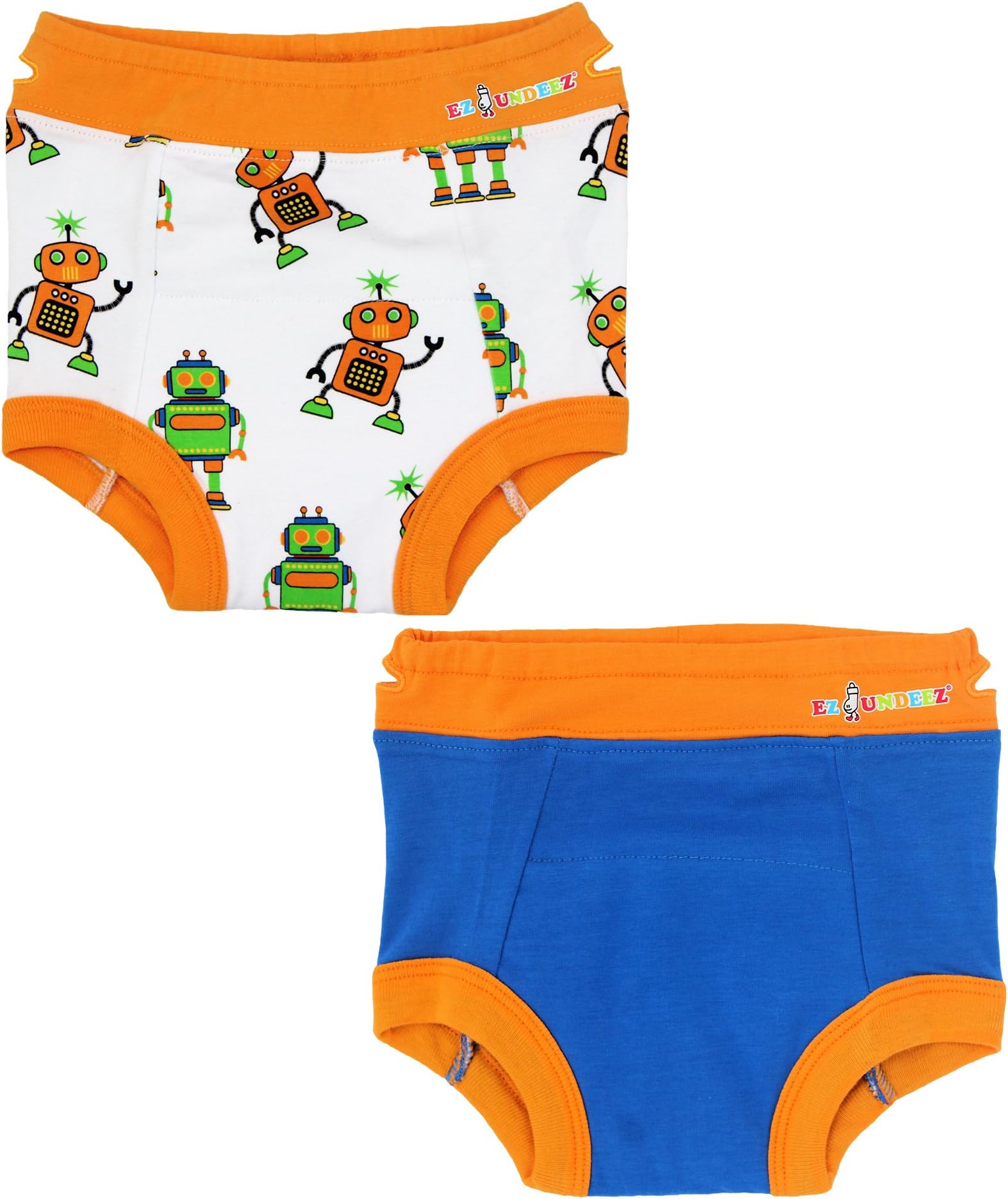 Ez Undeez Toddler Potty Training Pants with Padded Liner (2T, Robots)