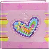 Pioneer Photo Albums 200-Pocket 3-D Striped Heart Applique Cover Photo Album, 4 by 6-Inch