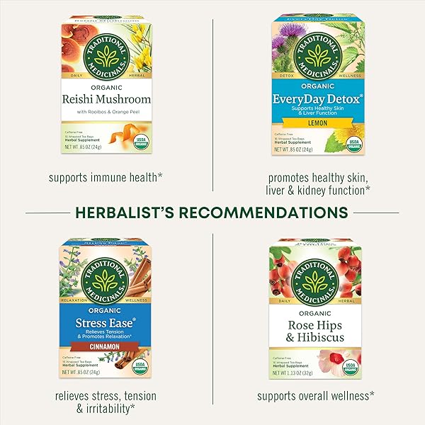 TRADITIONAL MEDICINALS ORGANIC, NETTLE TEA – SUPPORTS JOINT HEALTH & OVERALL WELLNESS WITH STINGING NETTLE – KOSHER, NON-GMO, CAFFEINE-FREE, COMPOSTABLE – 16 TEA BAGS