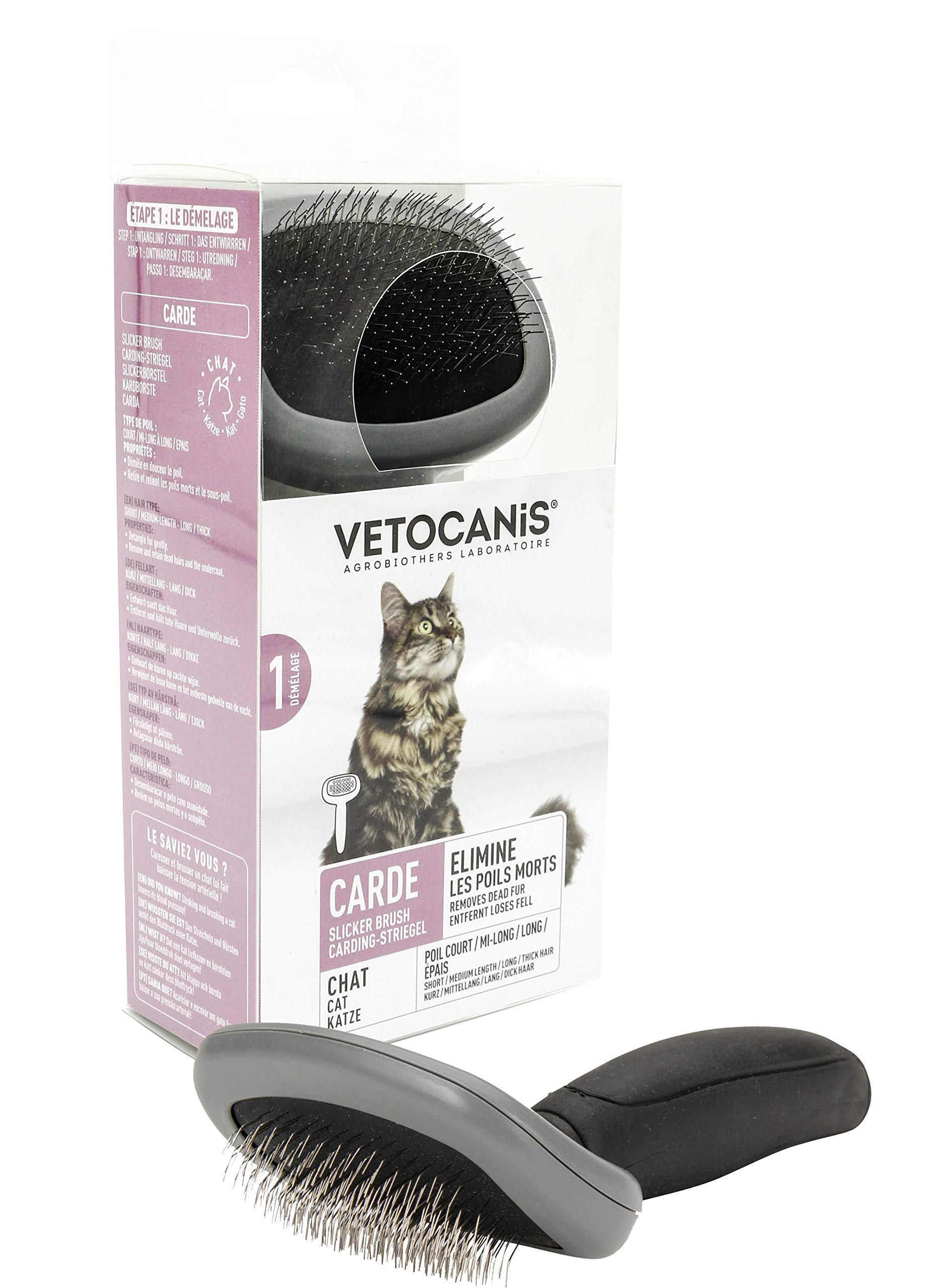 Vetocanis Carding brush for Small Cats, Gray, 0.117989 kg
