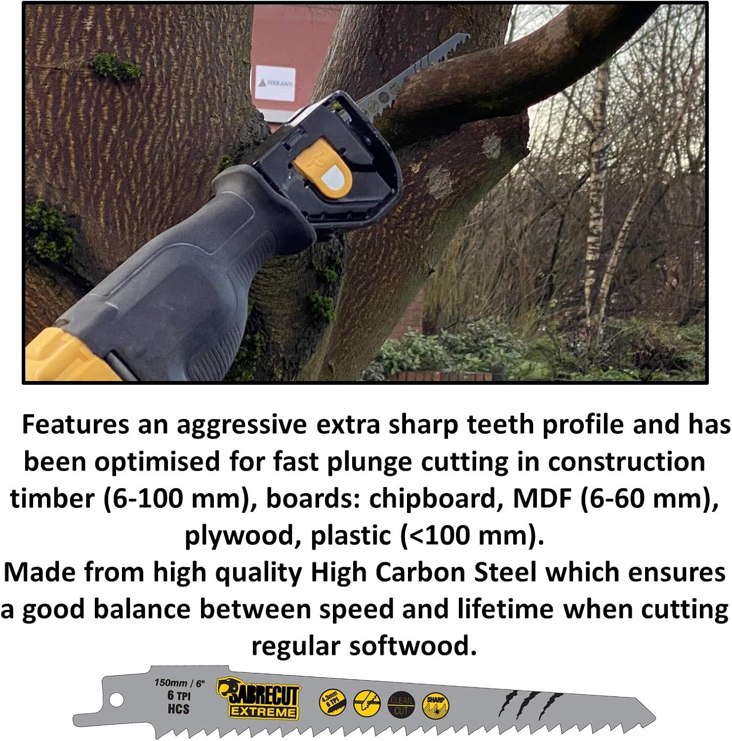 10 x SabreCut SCRSKW10A Mixed S644D S1531L S2345X Fast Wood Cutting Reciprocating Sabre Saw Blades, Green - Image 3