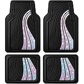 Road Comforts Car Floor Mats Full Set – Front & Rear Car Floor Mats with Aluminum Design, Anti-Slip Backing, All-Weather Protection, Trim-to-Fit Car Mats for Most Sedans, SUVs & Vans - Glitter