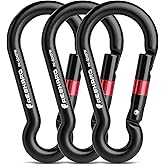 FresKaro 3inch 7kN-1575lbs Spring Snap Carabiners, Heavy Duty AL7075 Material-Lightweight & High Strength, Unique Designed Hook for Camping, Hiking, Fishing & Fitness Accessories, Multiple Colors