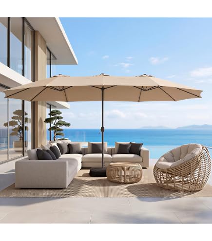 bcp 15x9ft rectangular twin market patio umbrella w wind vents Amazon.com : Best Choice Products 15x9ft Large Double-Sided Rectangular  Outdoor Aluminum Twin Patio Market Umbrella w/Crank and Wind Vents