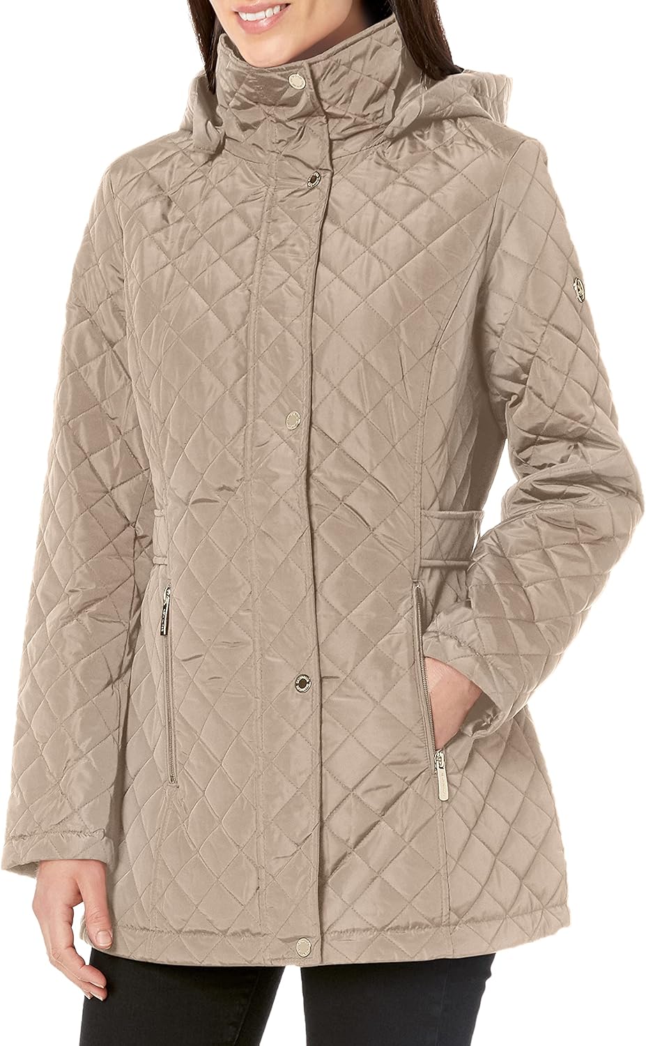 Calvin Klein Women's Classic Quilted Jacket with Side Tabs at Amazon