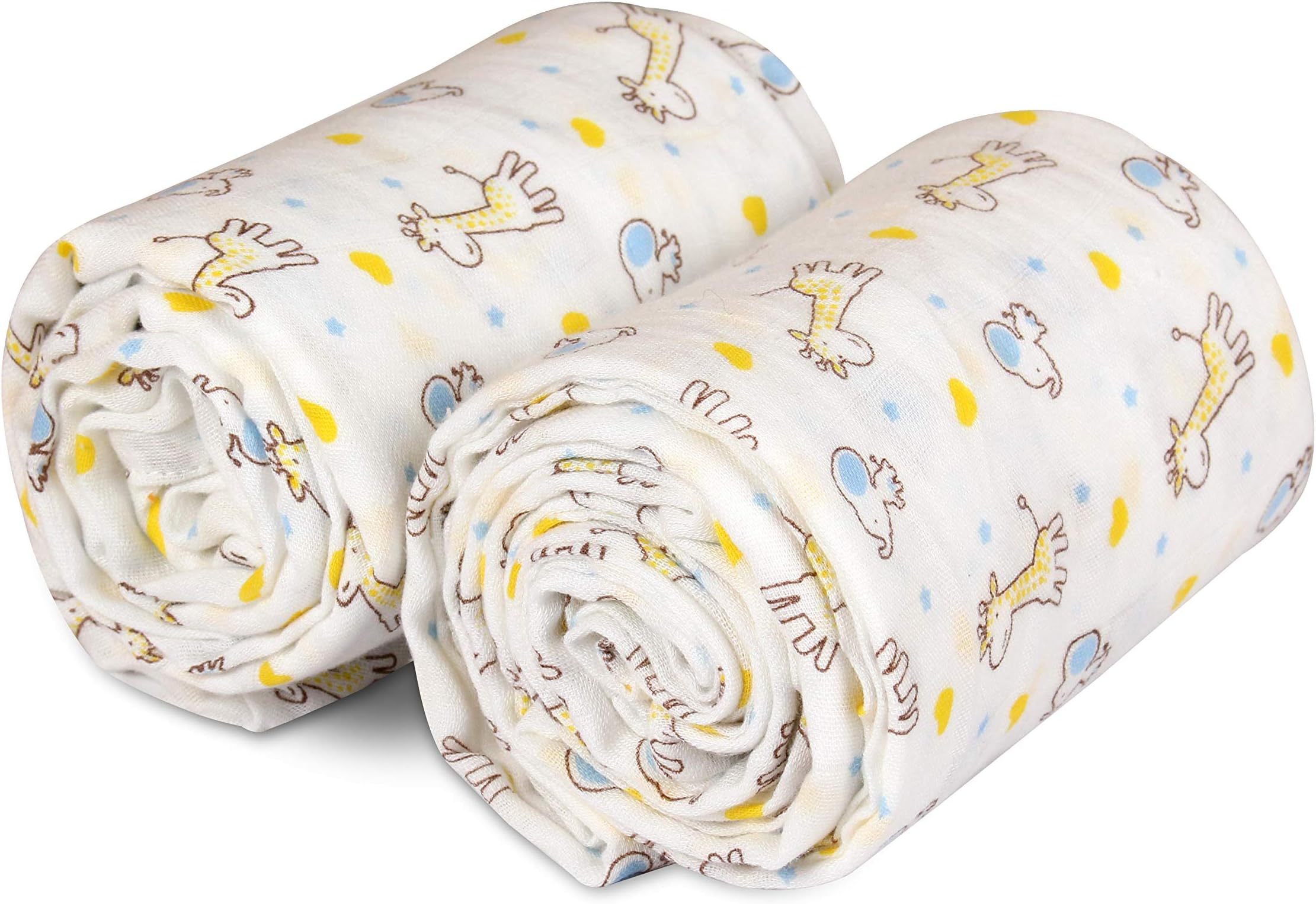 Outland - Baby Swaddle Blanket (2 Pack) | Super Soft Premium Muslin Newborn Baby Blanket for Girls & Boys | Adorable Animal Print Makes Great Baby Shower Gift |Unisex Nursing Cover for Infants