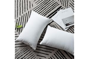 DEZENE Decorative Pillow Cases 12x20 White: 2 Pack Cozy Soft Velvet Rectangular Throw Pillow Covers for Farmhouse Home Decor
