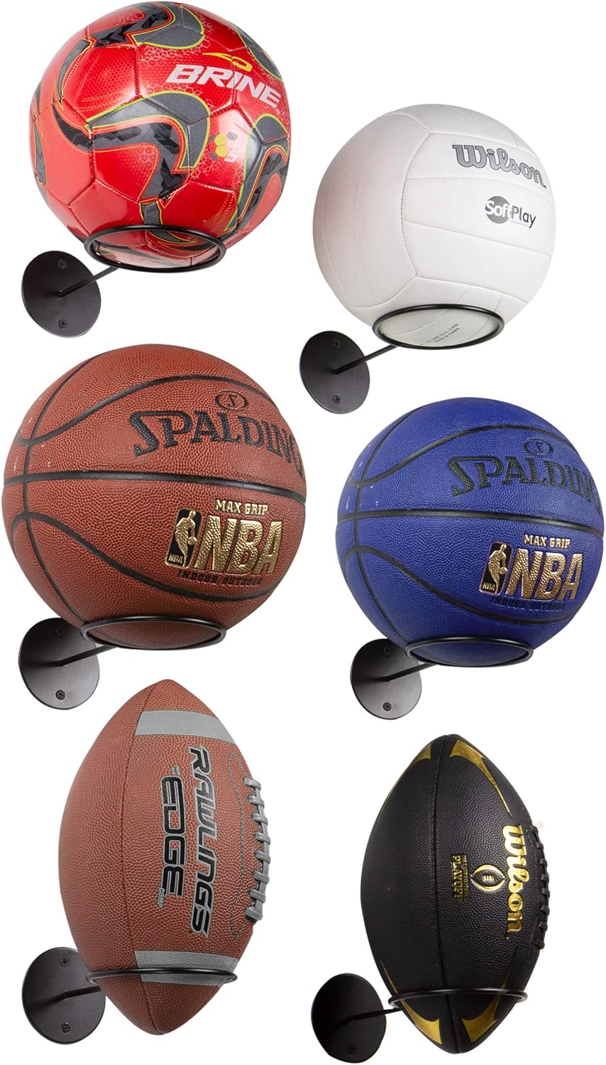 Wallniture Palla Ball Organizers and Storage for Soccer Ball & Basketballs Metal Rack Set of 2 Black: Sports & Outdoors