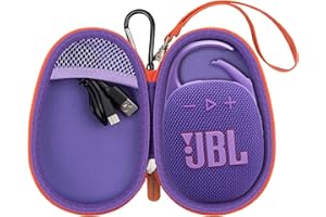 Againmore Travel Case Replacement Compatible with JBL Clip 5/ Clip 4 Bluetooth Speaker, Ultra-Portable Speakers Protective Storage Bag Fits for Charger & USB Cable - Box Only (Purple)