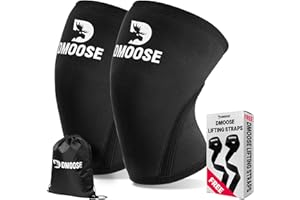DMoose Fitness Knee Sleeves for Weightlifting (Pair) 7mm Neoprene Non Slip Sleeve for Joint Support, Squats and Powerlifting