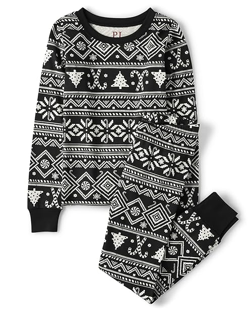 The Children's Place,GROUP 1 - Family Matching, Christmas Pajama Sets, Cotton,7