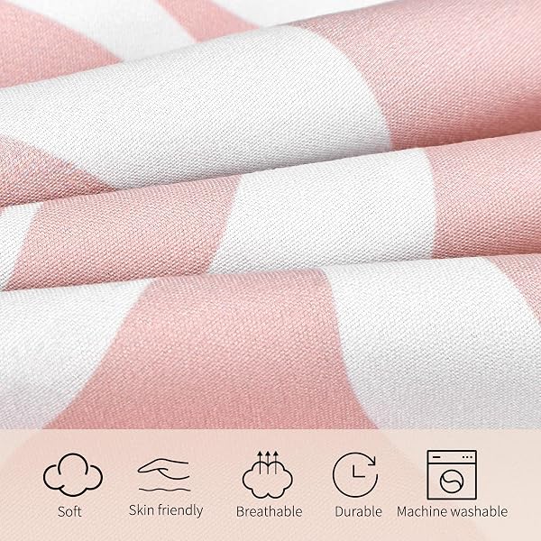 WATBRO KID’S DUVET COVER KING SIZE, RETRO HIPPIE BEDDDING SET, 3PCS SOFT MICROFIBER BEDDING SET WITH ZIPPER CLOSURE&CORNER TIES, GIRL BEDDING WITH PILLOWCASE – PINK, KING