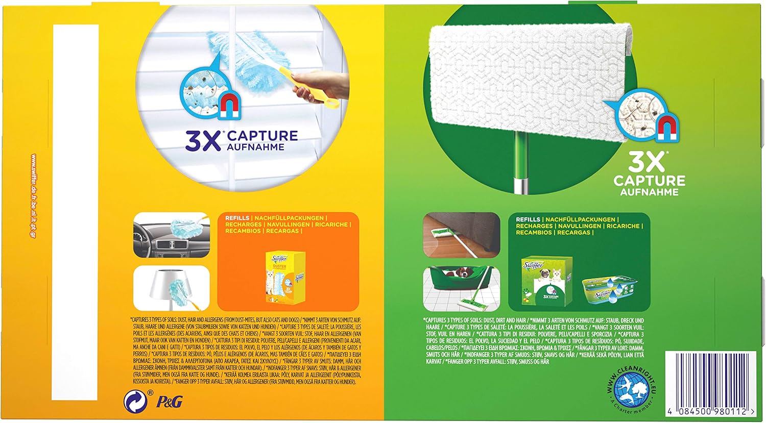 Swiffer Limited Edition Set (1 Floor Mop Plus 8 Basic Dusters Plus 1 Dust Magnet Plus 1 Cloth), White - Image 4