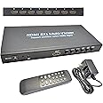 YOTOCAP HDMI 8x1 Quad Multi-Viewer Seamless Switch 1080p 4K@30Hz 6 Viewing Modes Multi HDMI Viewer 8 in 1 Out HDMI Switch 8 Port with Remote Control
