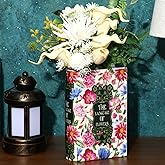 Ninehaoou Large Book Shaped Flower Vase 8 x 5.3 Inch Ceramic Plant Pot Book Flower Vase Bookshelf Decoration Reader Lovers Gifts for Women Mother Home Office Decor(Modern,1 Pcs)