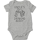 AW Fashions Uncle's Drinking Buddy Baby Bodysuit Funny Cute Newborn Clothes for Boys, Girls, and Unisex