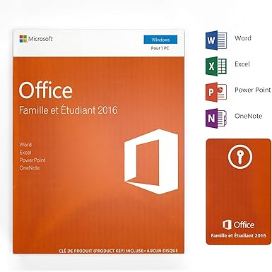 Office 2016 Famille Et Etudiant License 1 Pc Box Keycard Pack Office 2016 Pour Windows 10 8 8 1 7 Amazon Co Uk Software