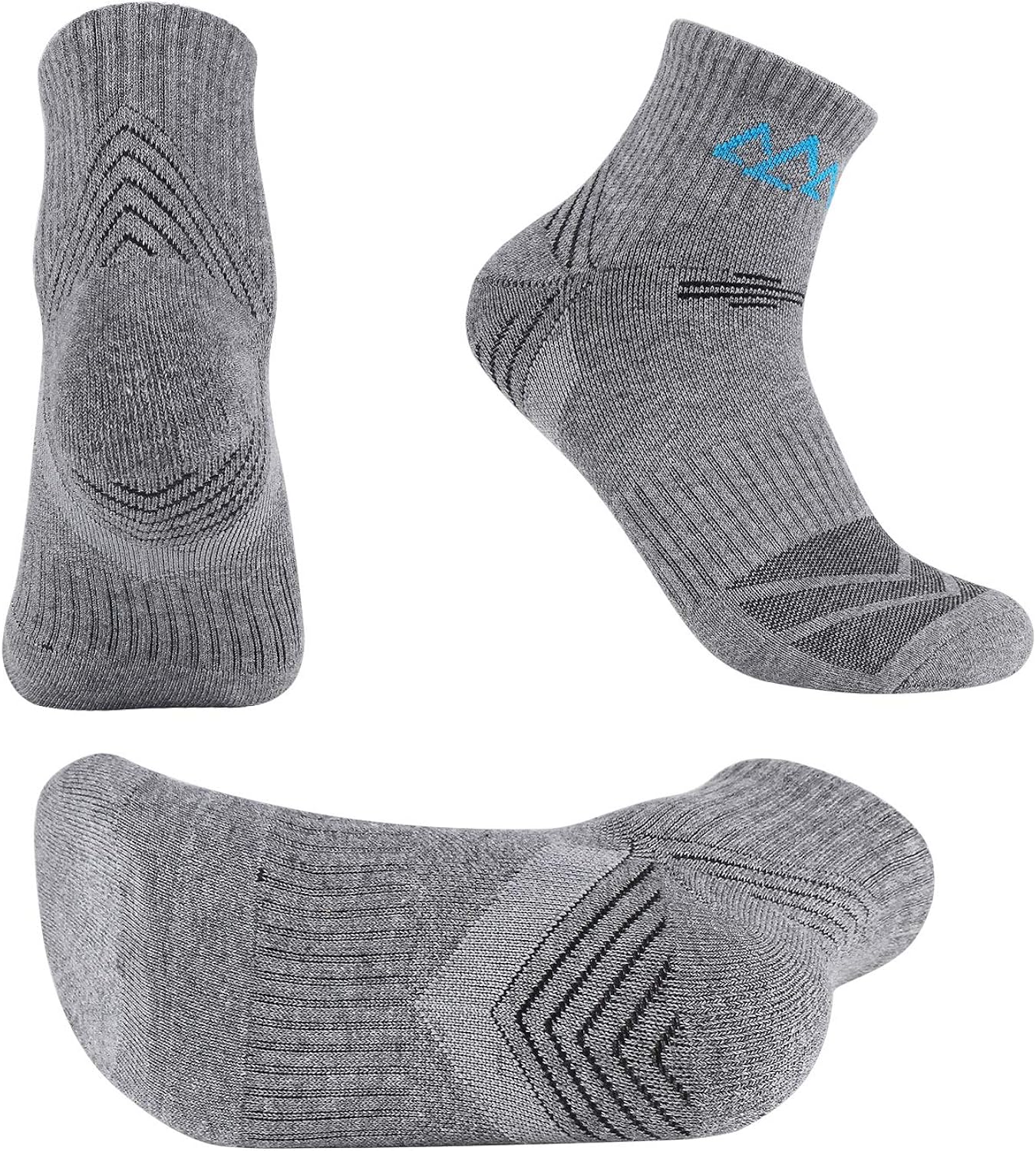 innotree 5 Pack Men's Cushioned Hiking Walking Running Socks,Moisture Wicking Blister Resist Multi Performance Padded Quarter Crew Ankle Athletic Socks Outdoor Trekking: Clothing