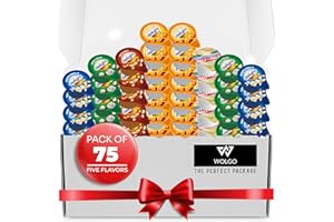 WOLGO Coffee Creamer Singles Variety Pack, Half &Half, Hazelnut, French Vanilla, Carmel, Irish Creme. 5 Flavor Assortment (75 Pack) Coffee Creamer Singles for Home, Office, Coffee, Bar, Gift