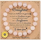 72ore Mother Daughter Bracelets Daughter Gifts from Mom Beaded Sunflower Charm Bracelet Valentines Day Outfit Women Jewelry Gifts for Him Her