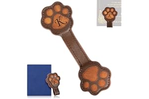 Magnetic Leather Bookmark, Cute Initial Magnetic Bookmarks Clip, Vintage Book Marker Clip Gifts for Readers, Kids, Book（Initi