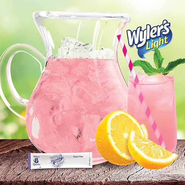 WYLER’S LIGHT PITCHER PACKS, WATER DRINK MIX,PINK LEMONADE,6 PITCHER PACKETS