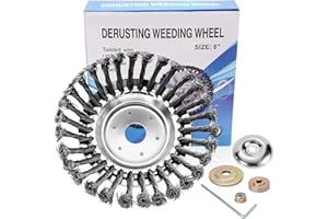 IRmm 8 Inch Unbreakable Wired Trimmer Blade, Weed Eater Head, Steel Wire Rotary Brush Cutter Trimmer Head, Wire Trimmer Head for Moss Grass Rust Removal, Paving Stone, Pavement Joints or Driveway