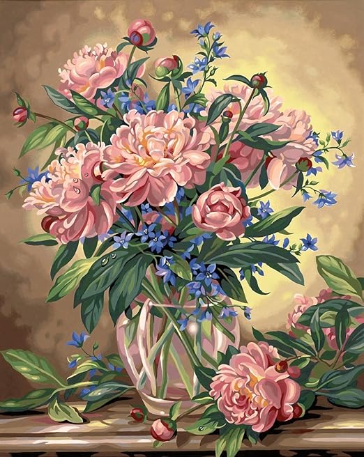 Dimensions Paintworks Paint by Numbers Peony Floral Kit Amazon.co.uk