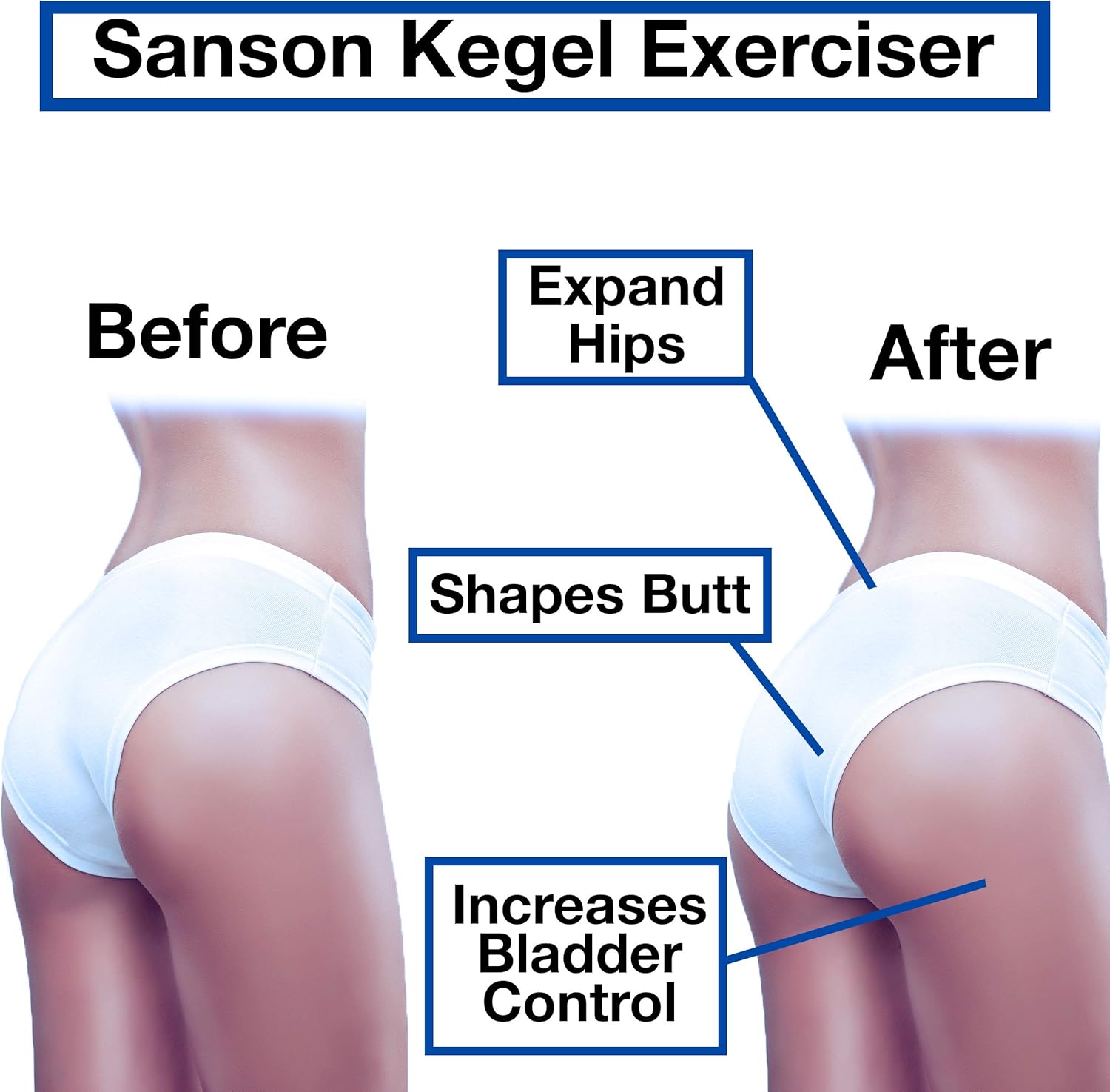 Sanson Kegel Exerciser Pelvic Floor Medical Muscle Trainer for Inner Thigh, Hip, Bottom: Beautiful Buttocks and Bladder Control Correction Device – Includes Heavy Duty Resistance Bands!: Health & Personal Care