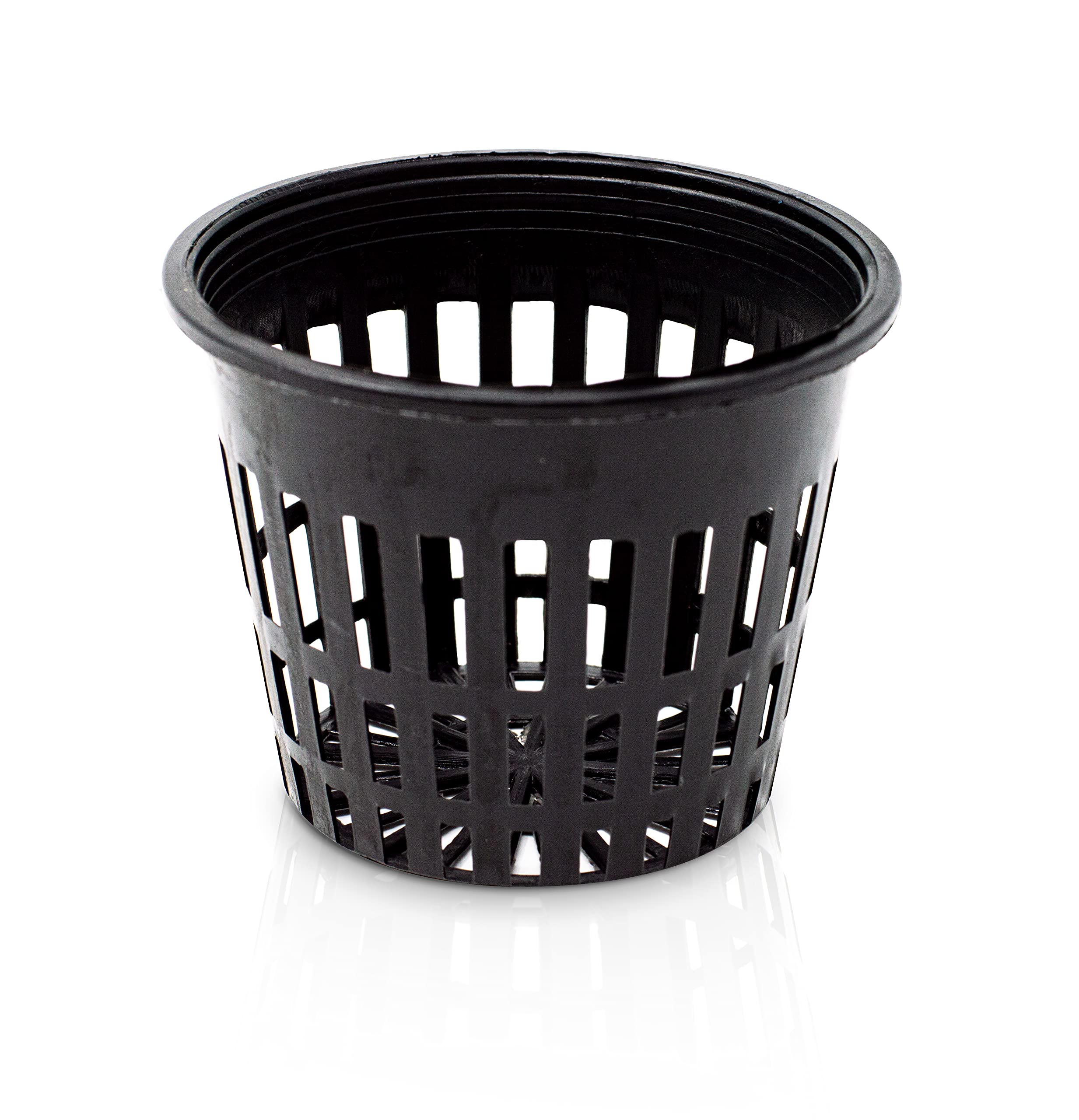 Oleanderhof Pack of 10 Black Garden Hydroponic Flower Pots Plastic Plant Pots 8 cm Diameter Propagation Pots Plastic for Plants, Orchids, Pond and Aquarium